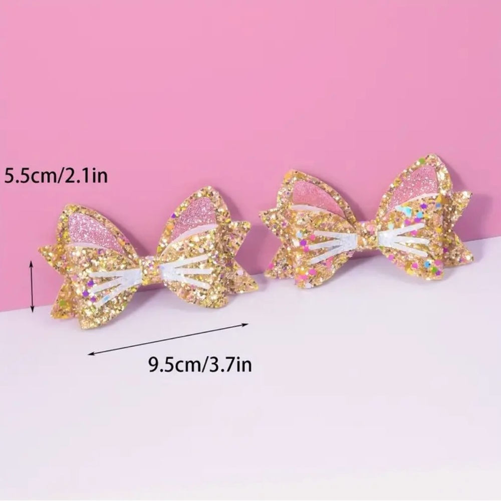 2Pc. Matching Kitty Bow Set - Picture 4 of 4